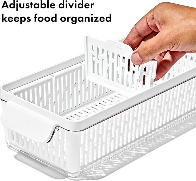 OXO Good Grips Produce Saver – Medium Bin, 13.8 x 7.4 x 4.7 in, White