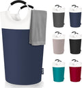 125L Laundry Basket, Collapsible Laundry Hamper with Padded Handles, Waterproof Laundry Bag, Tall Clothes Hamper Stand Up Well, Foldable Laundry Baskets for Easy Storage(Navy Blue)