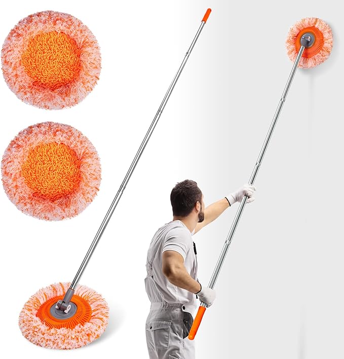Wall Mop, Primium 68” Wall Cleaner, High-Quality Baseboard Cleaner, Professional-Grade Baseboard Cleaner Tool with Handle, Superior Quality Dust Mop, Efficient Ceiling Fan Cleaner Duster