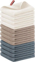 Nialnant 12 Pack Kitchen Dish Towels,100% Cotton Hand Towels for Kitchen, Extra Soft & Absorbent Dish Cloths for Washing Dishes,Cleaning Rags - 13x28in