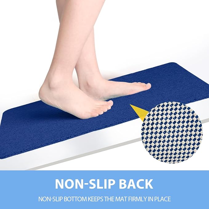 Hargiis Non-Slip Bathtub Mat, Anti Slip Shower Mat, Fast Drying Bathtub Mats, Foot Scrubber Mat, Anti Slip Mat for Tub, Floor, Bathroom, Kitchen, Home, Hotel (Navy Blue 40"×28")