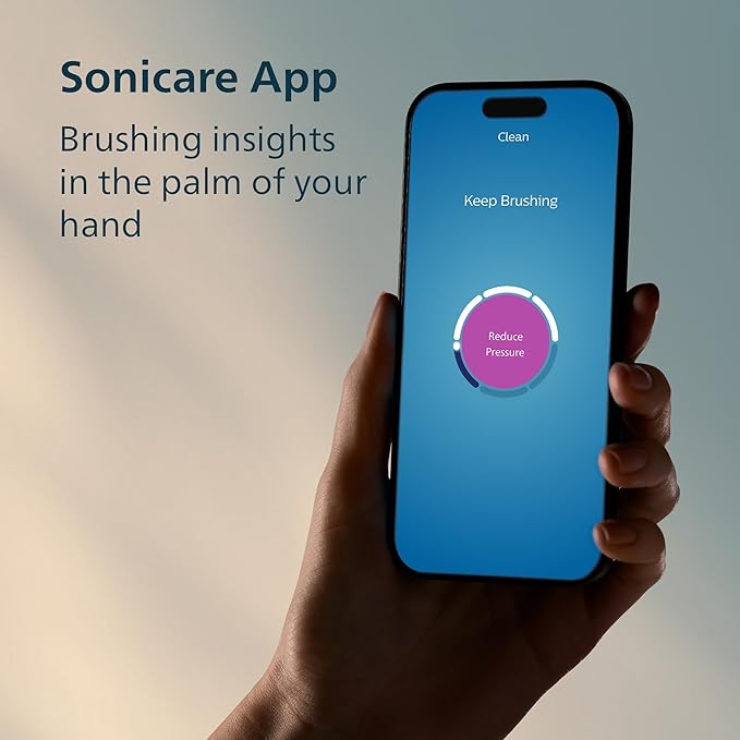 Philips Sonicare 6700 Series Electric Toothbrush - Next-Generation Sonicare Technology, Pressure Sensor, 9 Brushing Settings, SmarTimer, 21-Day Runtime, Travel Case, Light Pink, HX7412/04