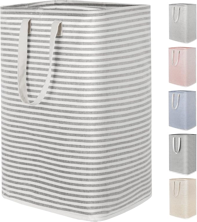 Lifewit 1 Pack Laundry Hamper Large Collapsible Laundry Baskets, Freestanding Waterproof Clothes Hamper with Easy Carry Handles in Laundry Room Bedroom Bathroom College Dorm, Grey, 80L