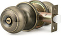 Probrico 1 Pack Privacy Door Knobs Lock Interior Bedroom Bathroom Doorknobs Antique Brass Round Ball Keyless Lockset