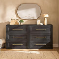 mopio Blake 3 Drawer Dresser for Bedroom, Chest of Drawers, Wood Dresser Organizer, Modern Farmhouse, Tall Night Stand, Enhanced Safety, Sturdy Compliant (Black Oak, Set of 2)