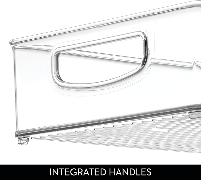 iDesign Stackable Pantry Bin for Kitchen Cabinets, Fridge, or Freezer Storage, Clear, Made in USA