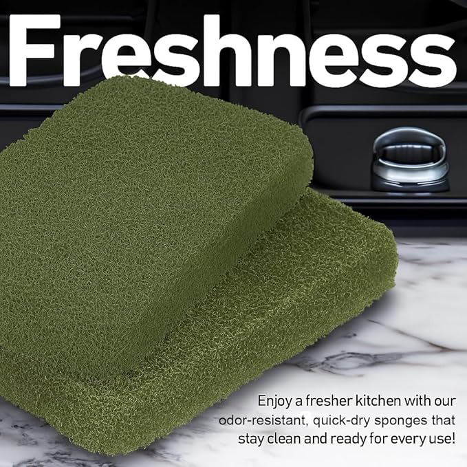 Casanero 6-Pack Silicone Scrubbing Sponges, Heavy-Duty, Non-Scratch | Reusable, Odor-Free, Multi-Purpose Cleaning for Dishes, Non-Stick, Countertops