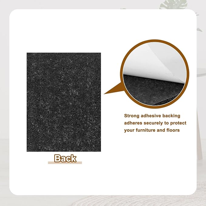 uxcell Felt Furniture Pads, 24Pcs 5.91" x 7.87" Adhesive Backed Felt Non-Slip Anti-Scratch Chair Leg Protectors for Protecting Hardwood Floor, Black