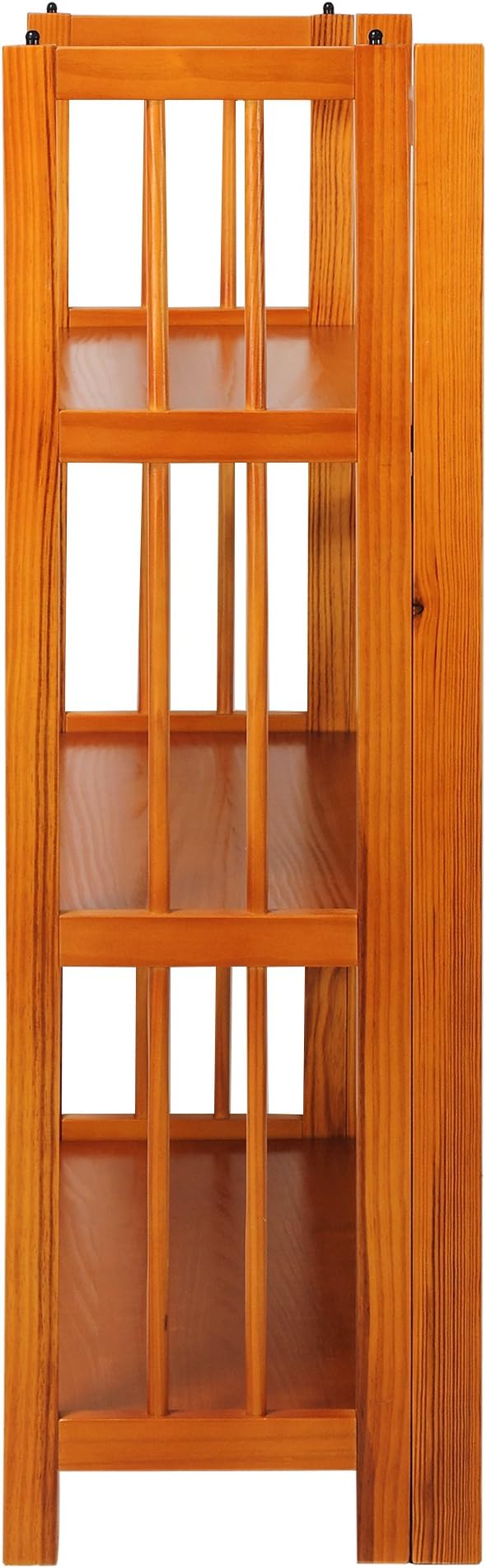 Casual Home 3-Shelf Folding Stackable Bookcase (27.5" Wide)-Honey Oak