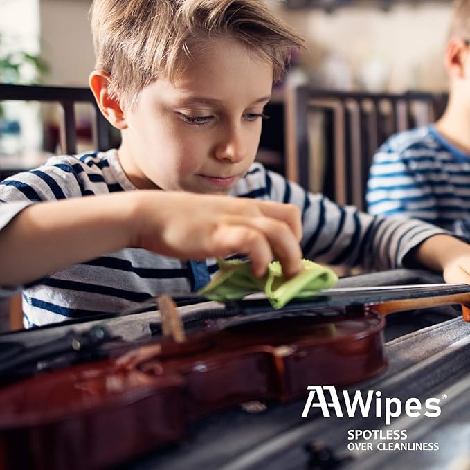 AAwipes Piano Cleaning Cloths Microfiber (3-Pack 12"x12") Plush Polishing Cloths for Musical Instruments Premium Cleaning Cloths for Guitar Violin Clarinet Trumpet Sax Universal (HCIS-1212-G-3)