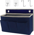 Someteth Wall Hanging Organizer Bag/Hanging Baskets with Large Mesh Compartment & 3 Pockets，Over the Door Hanging Organizer Space Saving Storage for Bedroom,RV Camper, Closet (Navy Blue -1 Pack)