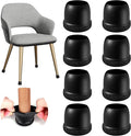 24 Pcs Chair Leg Protectors for Hardwood Floors, Silicone Felt Furniture Leg Cover Pad for Protecting Floors from Scratches and Noise, Smooth Moving for Chair Feet, Round(Black, Fit:1.1"-1.4")