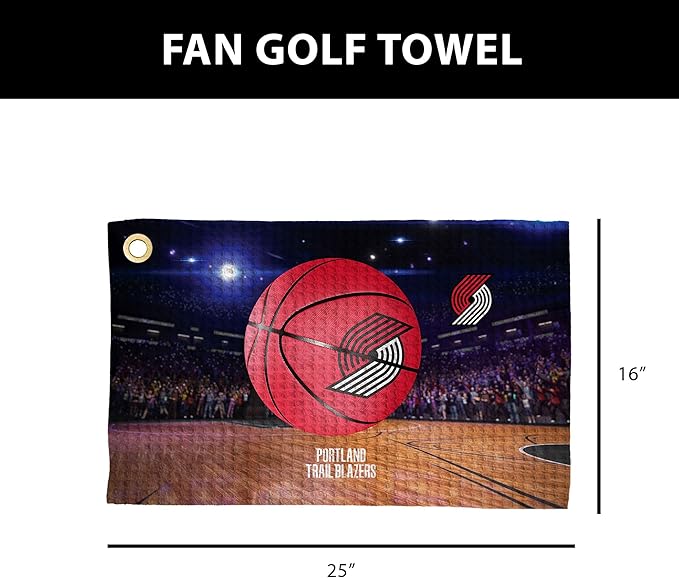 Northwest NBA Golf Towel – Official Licensed Microfiber Waffle Fabric, Absorbent 16x25 in Club Cleaning Accessory