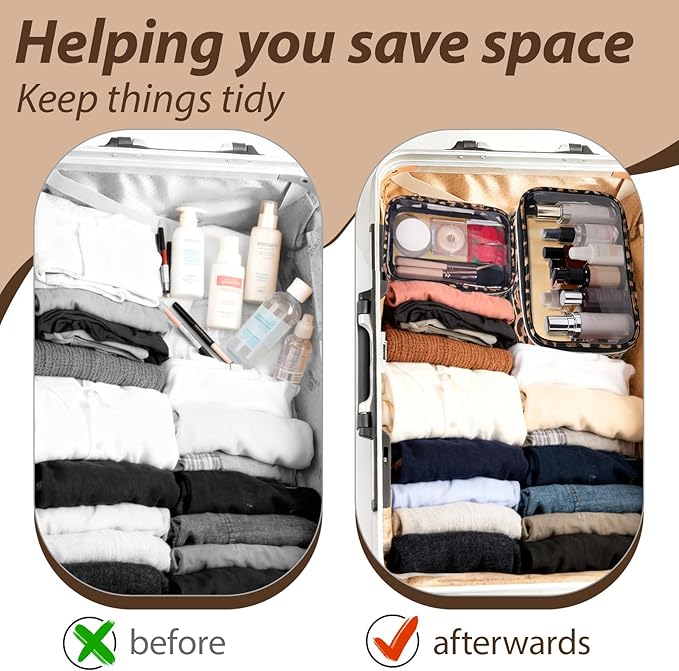 Clear TSA Approved Toiletry Bag - 3 Pack Travel Cosmetic Bag with Makeup Brush Portable Travel Essential Organizer for Women Transparent Waterproof Cosmetic Storage Case Carry-on Airline Compliant