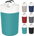 BlissTotes 90L Laundry Basket, Freestanding Laundry Hamper, Collapsible Dirty Clothes Hamper, Waterproof Fabric with Foam Protected Aluminum Handles for College, Dorm, Family (Green)