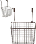 Spectrum Large Over Cabinet Door Organizer Bronze Wire Storage Basket for Kitchen Bathroom, Steel Hanging Cabinet Storage Organizer Basket Design Fits 0.75 Inch Cabinet Doors