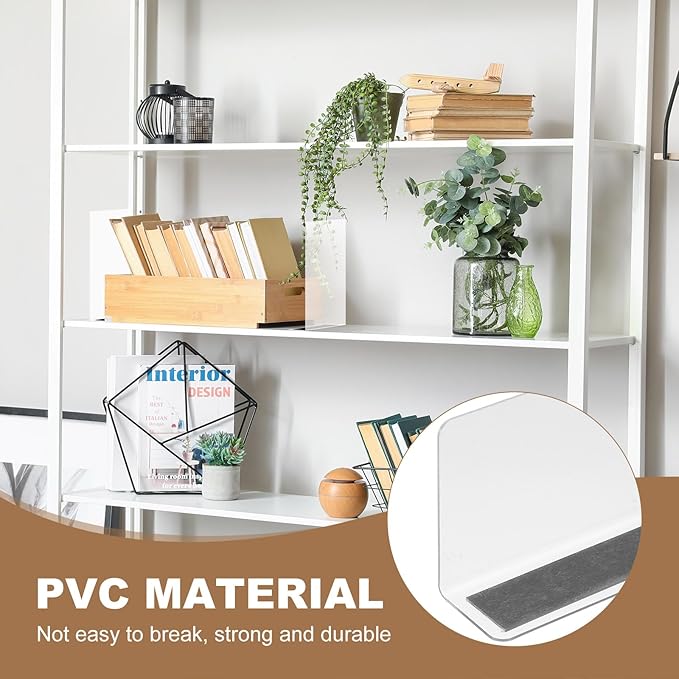 MECCANIXITY Shelf Dividers Plastic Closet Shelf Organizer Divider with Magnetic, 7.9"x2.4" Separator Clapboard for Supermarket Storage Kitchen Office (Clear, 6 Pcs)