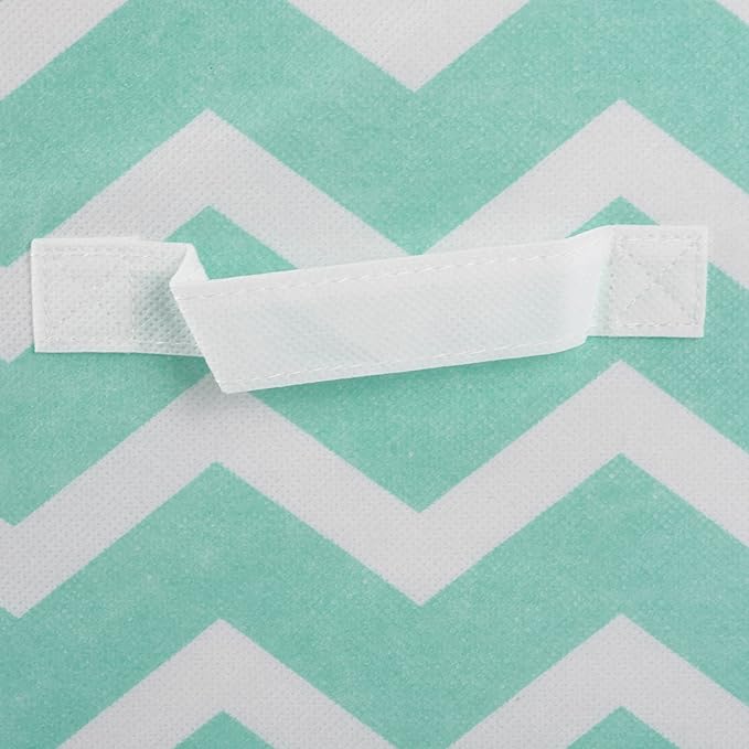 DII Non Woven Polyester Storage Bin, Chevron, Aqua, Small Set of 2