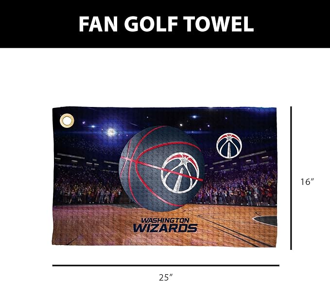 Northwest NBA Golf Towel – Official Licensed Microfiber Waffle Fabric, Absorbent 16x25 in Club Cleaning Accessory