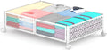 Under Bed Storage With Wheels - 60L Foldable Pattern Carved Metal Container, Rolling Underbed for Shoes, Clothes, Blankets - Easy Assembly