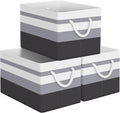 Storage Bin,Collapsible Storage Basket For Organizing,Large Storage Boxes With Rope Handles,Storage Containers,Gradient Grey,3 Pack