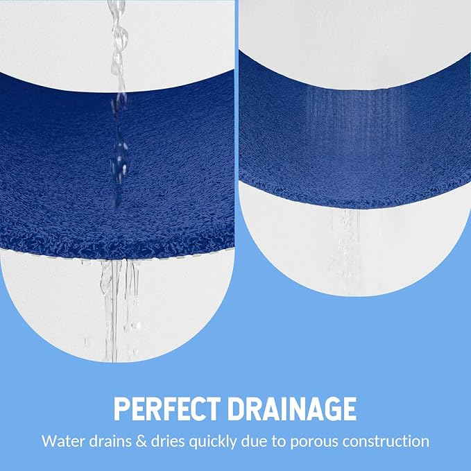 Hargiis Non-Slip Bathtub Mat, Anti Slip Shower Mat, Fast Drying Bathtub Mats, Foot Scrubber Mat, Anti Slip Mat for Tub, Floor, Bathroom, Kitchen, Home, Hotel (Navy Blue 40"×28")