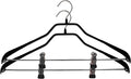 Mawa by Reston Lloyd BodyForm Series Non-Slip Space Saving Clothes Hanger with 2 Clips for Pants or Skirts, Style 42/LK, Set of 2, Black