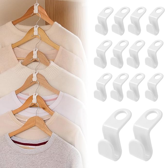 Hanger Connector Hooks,50 Pcs Space Saving Hangers for Clothes,Clothes Connector Hooks, Hanger Organizer Space Saver,Hanger Extender Hooks