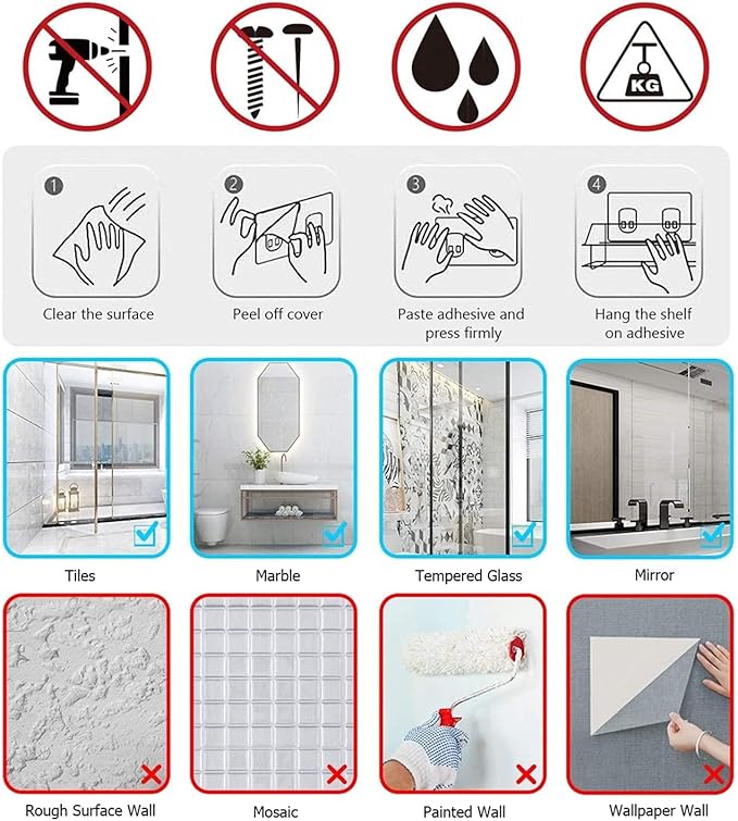 KINCMAX Premium Adhesive Soap Holder for Shower Wall - Drill Free Bar Soap Dish for Bathroom Storage - Stainless Steel Shower Soap Caddy w/Adhesive Sticker (Black)