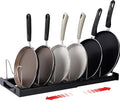 Expandable Pot and Pan Organizer Rack with 7 Stainless Steel Adjustable Shelves, for Neatly Storing Cookware, Pots, Pans, Lid (Style 1)