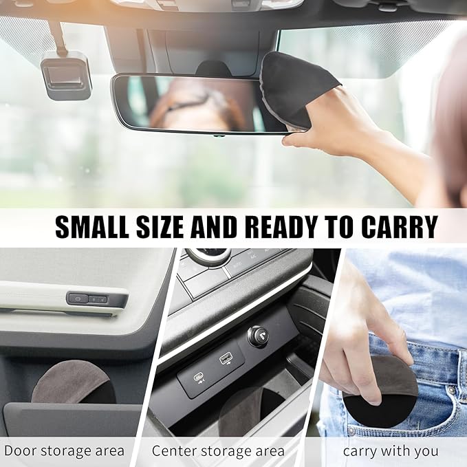 Car Screen Cleaner, Round Microfiber Touch Screen Cleaner Cloth, Reusable Automotive Screen Cleaning Pad Cloth Wipes for Dashboard Display Phones Tablet, Car Accessories