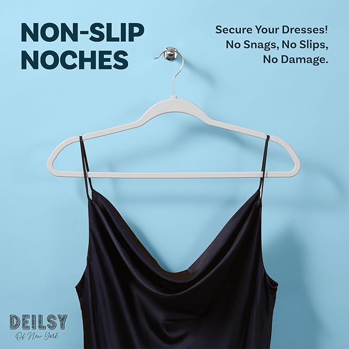 DEILSY™ Gray Hangers 50 Pack - Non Velvet Slim Hangers - Durable Hanger Space Saver for Closet Organization, Shirts, Dresses, Jackets, Pants, Adult Clothes Storage Solution