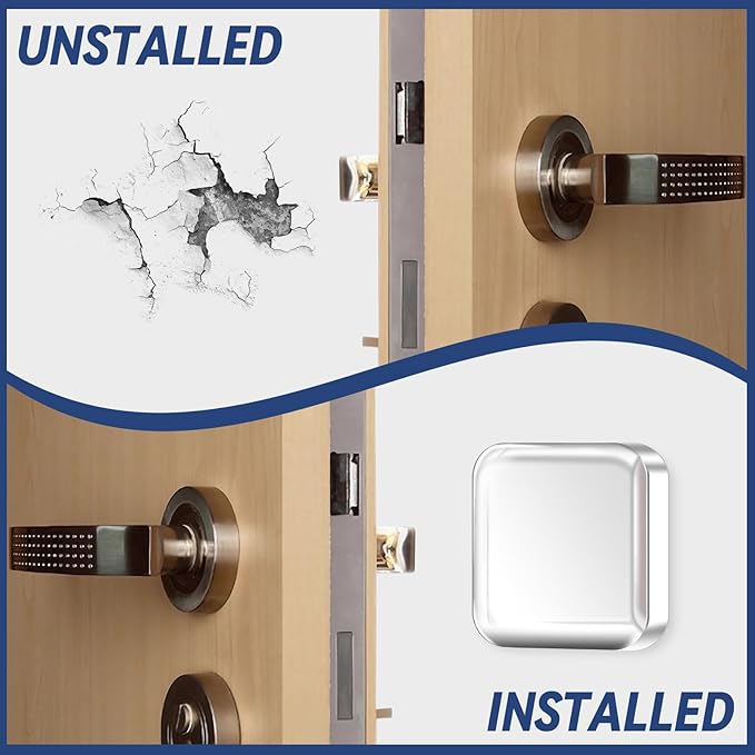 JULBEAR 12PCS Clear Door Stoppers for Wall, Wall Protectors from Door Knobs with Strong Back Self Adhesive,Quiet, Shock, Absorbent Silicone, Door Knob Wall Protector Door Handle Bumpers