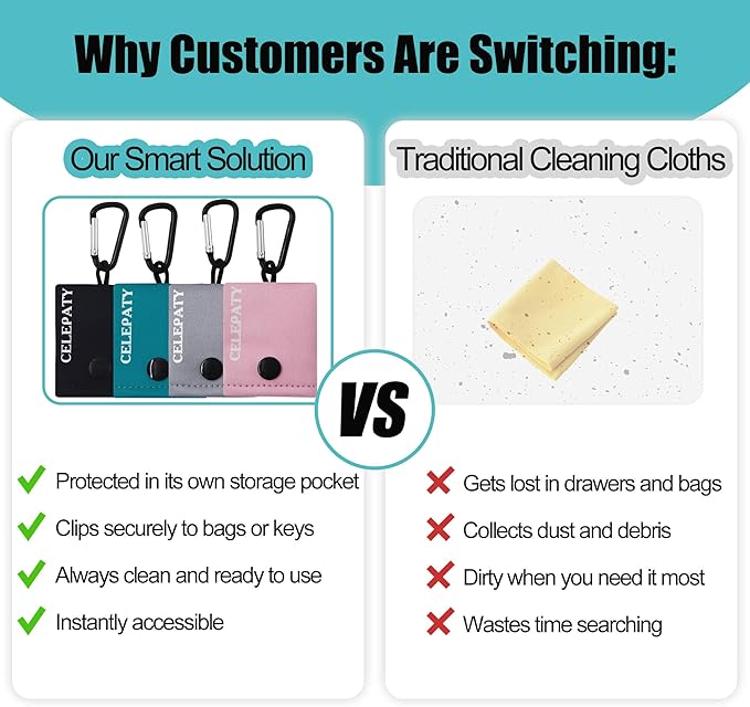 Solid Color Keychain Microfiber Eye Glasses Cleaner Cleaning Cloth Wipes Portable Eyeglass Lens Cleaning Cloth Wipes for Sunglasses Jewelry Electronics