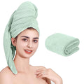 Microfiber Hair Towel Quick Dry Hair Towel Hair Drying Towels Suitable for All Kinds of Hair Ultra Absorbent Long and Thick Hair 24X48inch Green (1pcs)