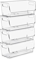 Sorbus Stackable Storage Bins Open Front, Clear Stackable Storage Bins, Pantry Bins for Storage and Organization, Acrylic Stackable Bins for Kitchen, Clear Pantry Organizer Bins (Small Wide 4 Pack)