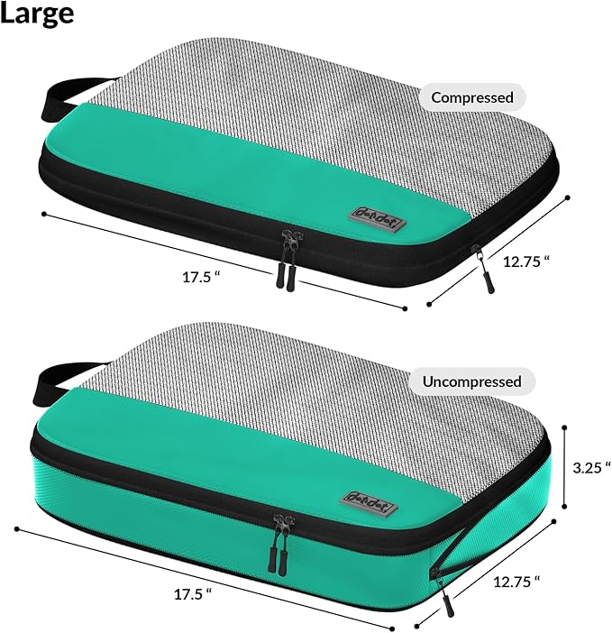 Dot&Dot 5 Pcs Large Compression Packing Cubes for Travel - Carry on Suitcase Organizer Bags for Luggage