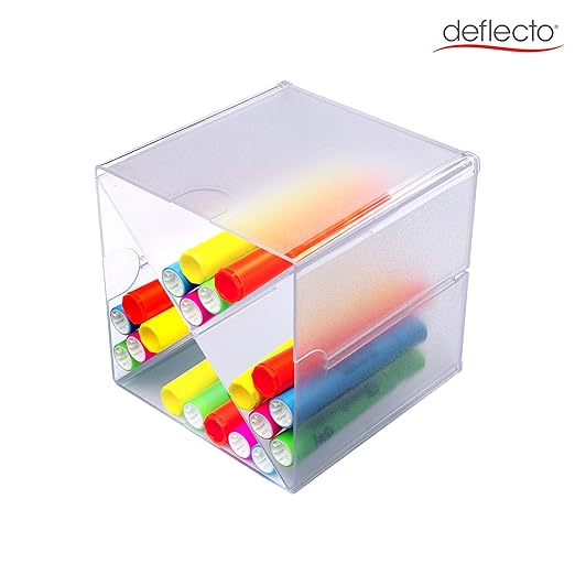 Deflecto Stackable Cube Organizer - X Divider, Clear (350201-AMZ)
