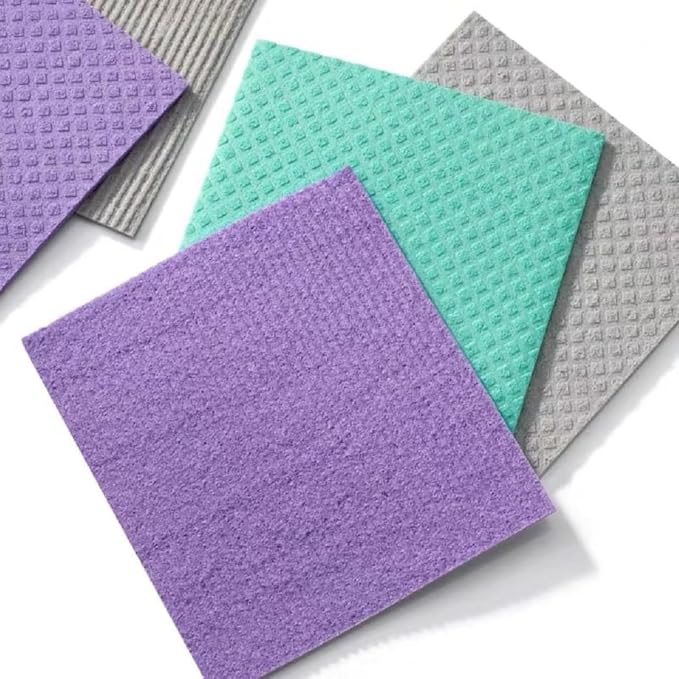 Reusable Cleaning Cellulose Sponge Cloths Absorbent Wipes Clean Kitchen Car Dish Eco-Friendly Dishcloth Hand Towel Auto (2 Pack (10pcs))