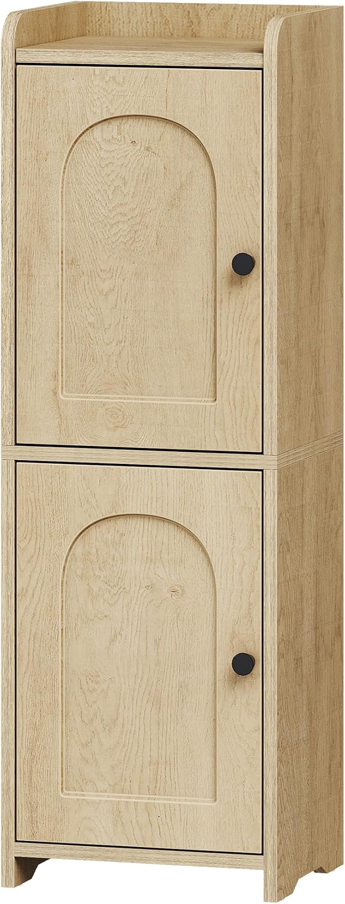 Bathroom Storage Cabinet, Small Corner Floor Cabinet with 2 Doors and Adjustable Shelf, Narrow Toilet Paper Cabinets, Bathroom Organizer for Small Spaces, 7.9" D x 9.8" W x 29.5" H Yellow