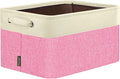 BALEINE 1 Pack Fabric Storage Bins for Shelves, Linen Storage Baskets for Organizing, Decorative Closet Bins for Clothes, Home (Pink, 14''x10''x8.5')