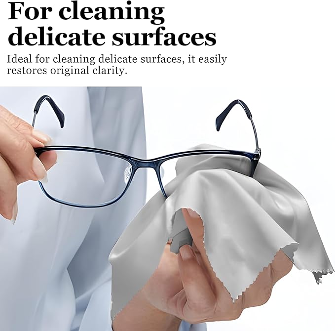10PCS Suede Microfiber Cloths, 8"×8" Suede Cloth Cleaning Rags, Double-Sided Cleaning Cloths for Car LCD Display, Screens, Glasses, Lenses, Mirrors, Windows, Delicate Surfaces (Gray)