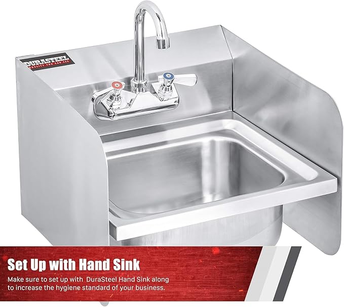 DuraSteel Stainless Steel Splash Guard for Sink & Fryer - 15" x 12" Wall Mount Shield for Deep Fryer Splash Guard Commercial - Stove Oil Splatter Protection Screen for Kitchen Area Safety & Hygiene