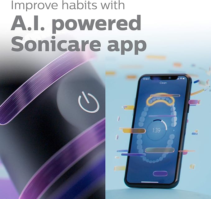 Philips Sonicare DiamondClean Prestige 9900 Rechargeable Electric Toothbrush with SenseIQ, 5 Premium All-in-One Brush Heads, Plaque Removal, Gum Care, Whitening, Midnight, BD9002AZ