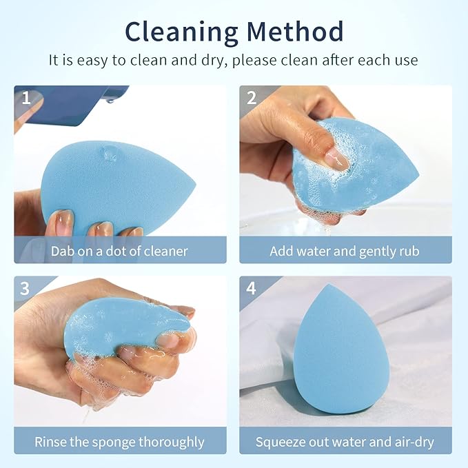 BEAKEY 5 Pcs Makeup Sponge Set, Latex-Free Makeup Sponges for Foundation, Multi-colored Boun Boun Sponges, Flawless for Liquid, Cream, and Powder
