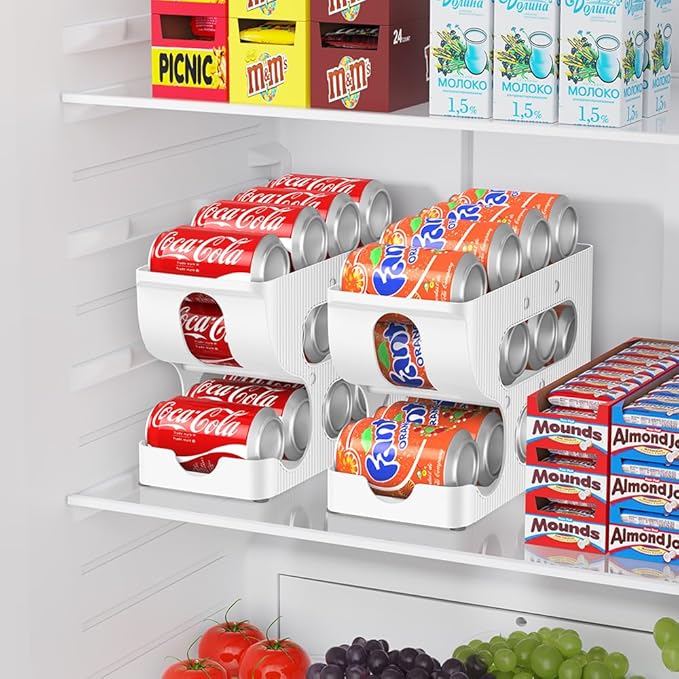 Soda Can Organizer for Pantry/Fridge, Automatic Rolling Pop Can Dispenser/Storage/Holder/Container for Refrigerator, Saving Space Drink Organizer for Fridge, 1 Pack Holds 12 Standard Cans