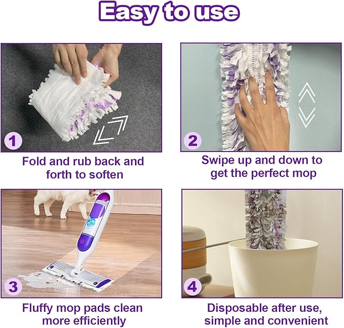 22 Count Disposable Mop Pad Refills, Compatible with Swiffer PowerMop Multi-Surface Mop, Absorbent Cleaning Pads for Hardwood, Tile & Laminate Floors
