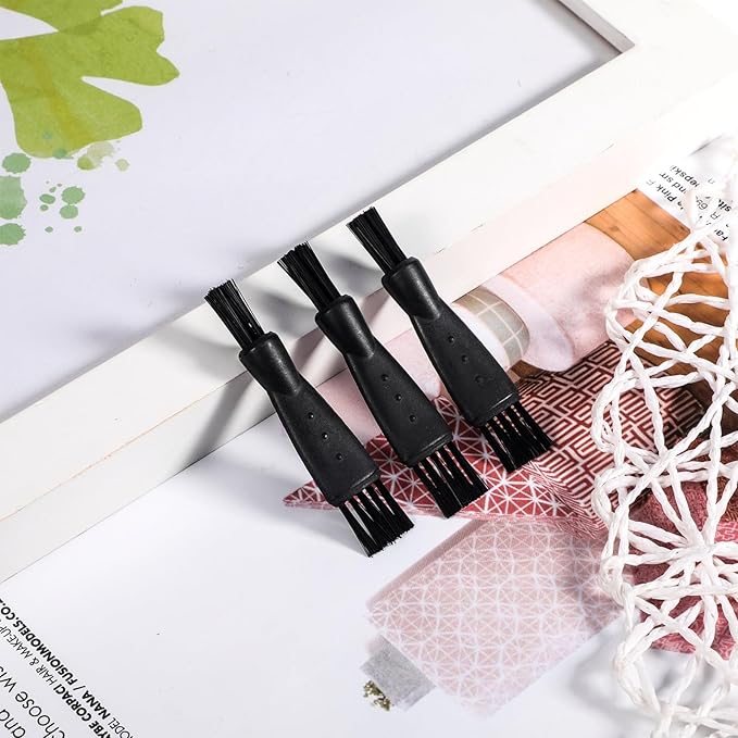 Patelai 20 Pieces Electric Shaver Cleaning Brush Small Clipper Brushes for Cleaning Razor Shaver Cleaner Black Double Sided Nylon Bristles Electric Trimmer Set Keyboard