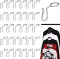 Sratte 50 Pieces Clothes Hanger Connector Hooks, Metal Clips Extender Hooks for Velvet Hangers Closet Space Saving(Silver,50 Pieces)