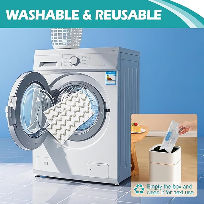 Reusable Replacement Pads Fit Shark Vac Mop VM252 VM251 VM250 VM200 VM190 VC205 QM250, Reusable Wet and Dry Mop Pads, Vacuum Mopping Pad Refills for Hard Floor Cleaning（4）